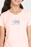 Zivame Girls Chasing Tails Knit Cotton Pyjama Set - Seashell Pink — thumbnail 5